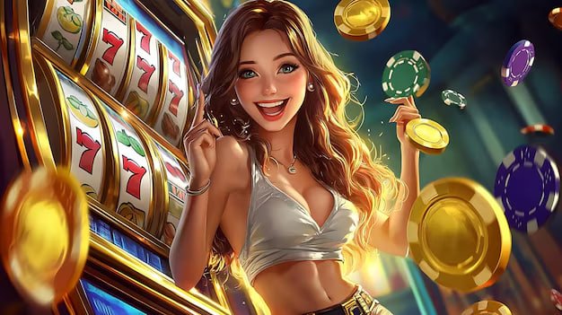100 apk স্লট গেমস পেজে রঙিন স্লট মেশিনের দৃশ্য